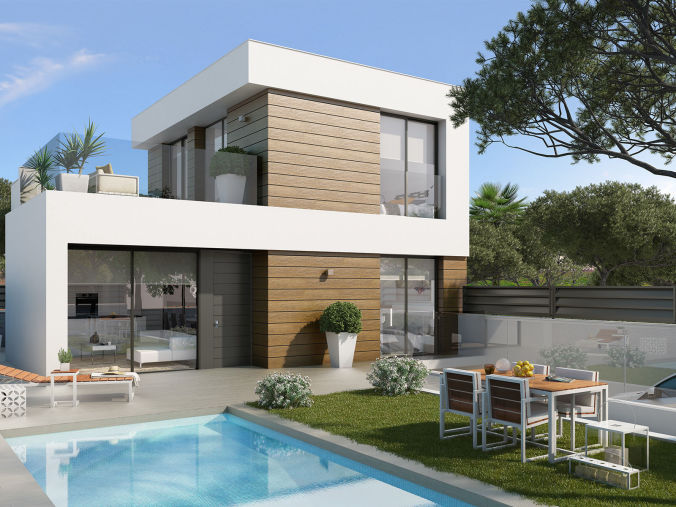 Brand new complex of in total 23 detached villas, located at only 8 minutes walking from the beach in El Campello - Alicante  starting from 299.900 €